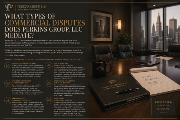 What Types of Commercial Disputes Does Perkins Group, LLC Mediate?